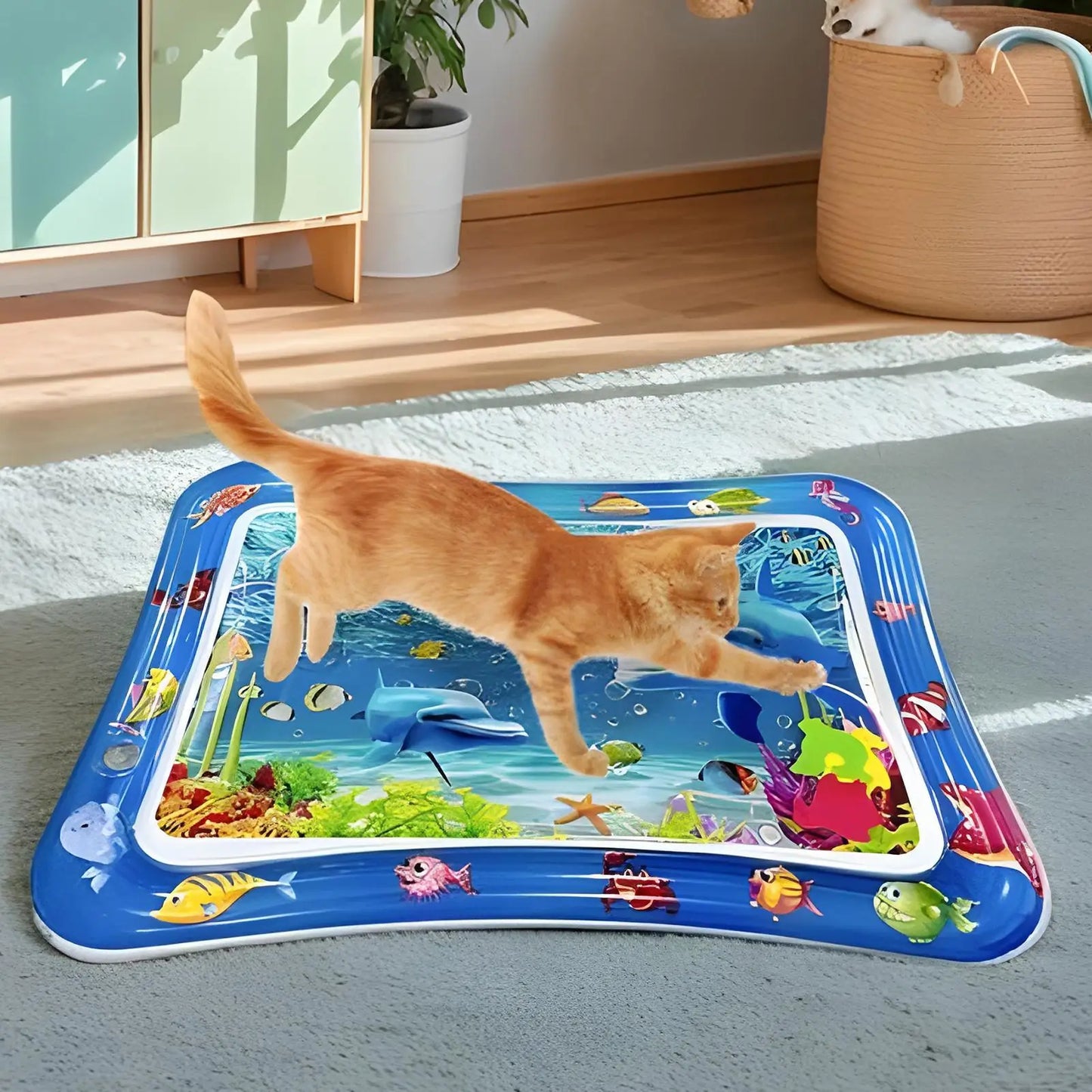 Comfort Cooling Water Mat for Cats Interactive Sensory Play Mat with Thickened Leak Proof Sensor Tech Inflatable Baby Water mat