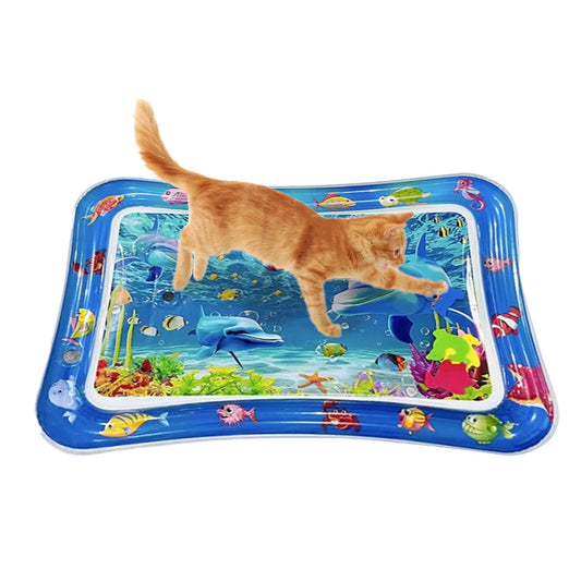 Comfort Cooling Water Mat for Cats Interactive Sensory Play Mat with Thickened Leak Proof Sensor Tech Inflatable Baby Water mat
